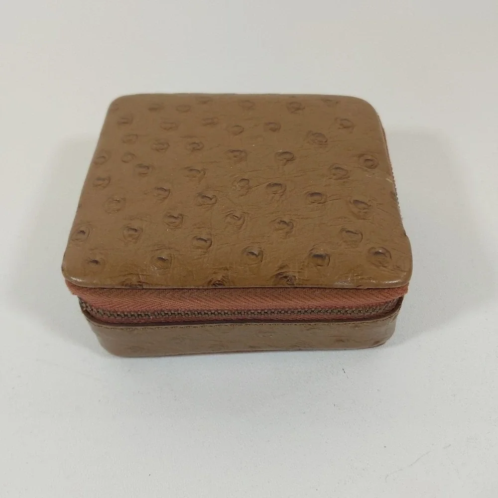 Vtg Leather travel pill box 6 Bottles Redleaf John Wanamaker Made‎ In England
